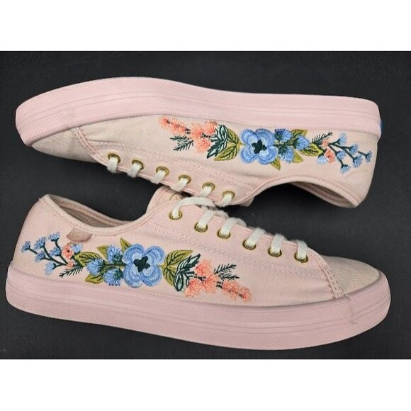 Keds Shoes Womens 10 Pink Kickstart Floral Embroidered Spring Faiy Cottage - Picture 8 of 9
